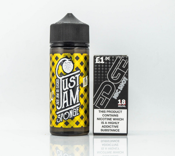 Рідина Just Jam Sponge Organic Lemon 120ml 3mg на органічному нікотині зі смаком лимонного бісквіта