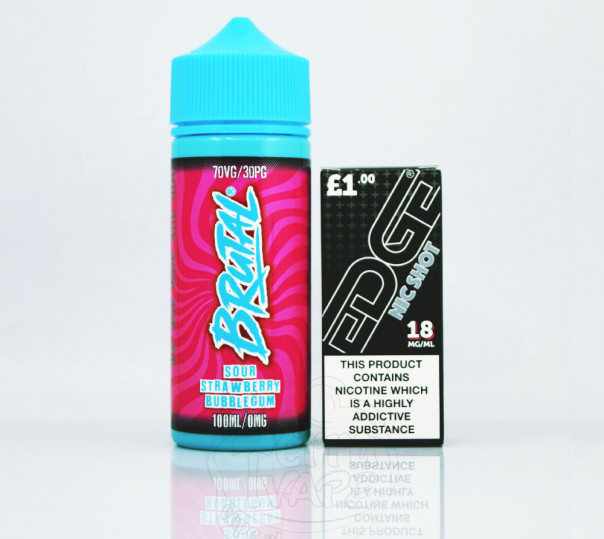 Brutal Sour Strawberry Bubblegum 100ml 0mg без нікотину