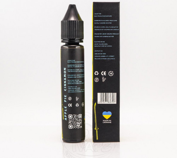 Рідина eight by Katana Salt Apple Pie Cinnamon 30ml 50mg на сольовому нікотині зі смаком яблучного пирога Рідина eight by Katana Salt Apple Pie Cinnamon 30ml 50mg на сольовому нікотині зі смаком яблучного пирога