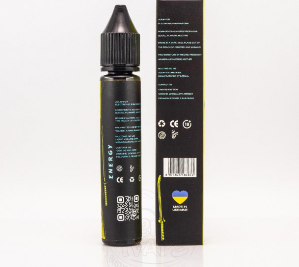 Рідина eight by Katana Salt Energy 30ml 50mg на сольовому нікотині зі смаком енергетика Рідина eight by Katana Salt Energy 30ml 50mg на сольовому нікотині зі смаком енергетика