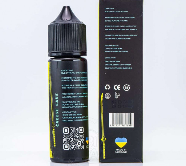 Рідина eight by Katana Salt Cheese Cake 50ml 50mg на сольовому нікотині зі смаком чізкейку Рідина eight by Katana Salt Cheese Cake 50ml 50mg на сольовому нікотині зі смаком чізкейку