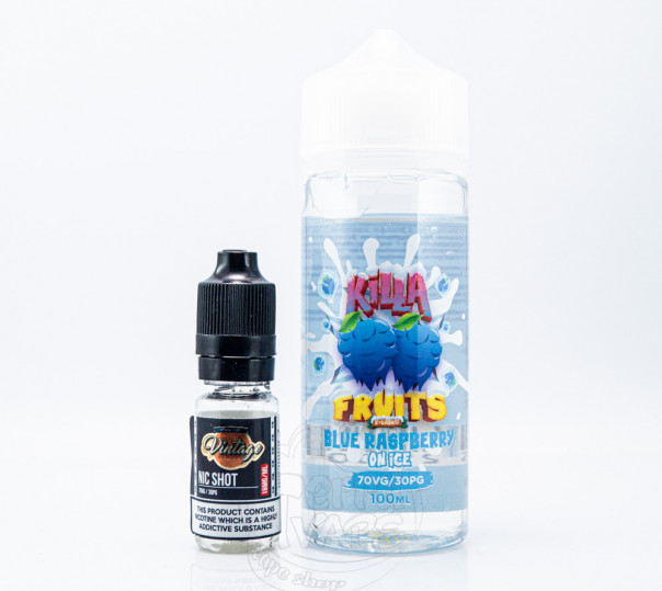 Рідина Killa Fruits Organic Blue Raspberry On Ice 120ml 3mg на органічному нікотині