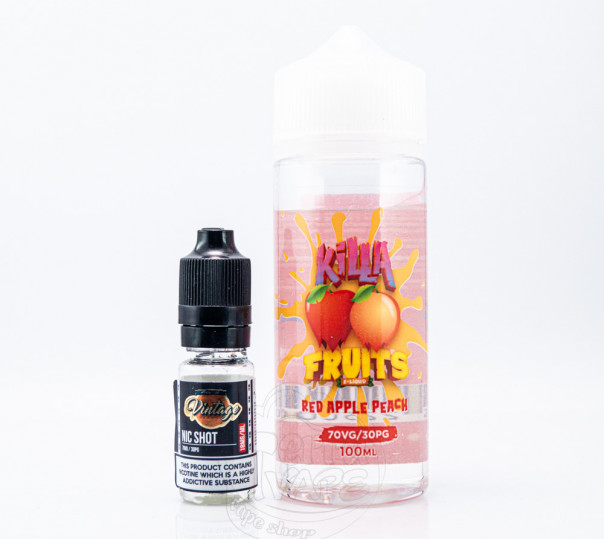 Рідина Killa Fruits Organic Red Apple Peach 100ml 0mg без нікотину