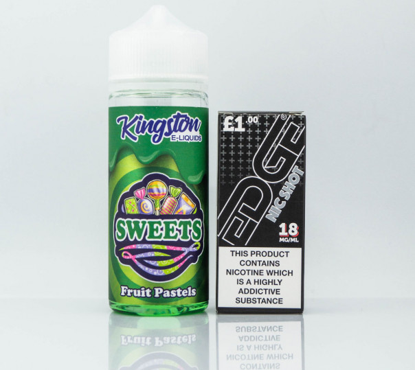 Рідина Kingston E-Liquids Organic Fruit Pastels 100ml 0mg без нікотину зі смаком фруктових цукерок