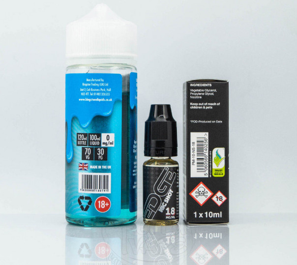 Рідина Kingston E-Liquids Organic Zingberry 110ml 1.5mg на органічному нікотині зі смаком чорничного слуші з ментолом Рідина Kingston E-Liquids Organic Zingberry 110ml 1.5mg на органічному нікотині зі смаком чорничного слуші з ментолом