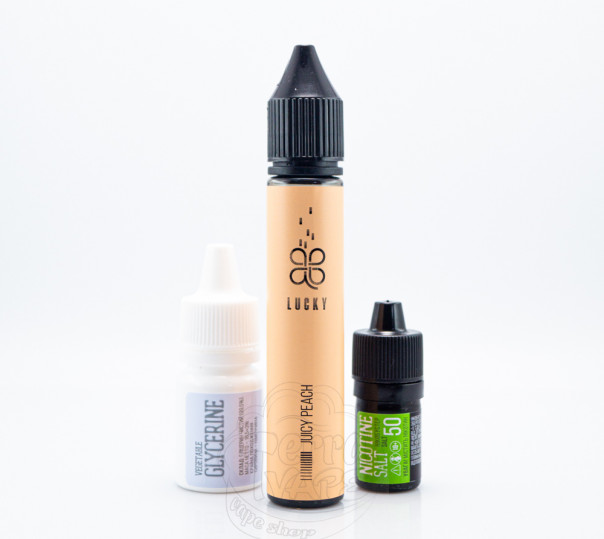Рідина Lucky Salt Juicy Peach 30ml 65mg зі смаком персику з льодом (набір компонентів)