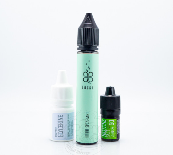 Рідина Lucky Salt Spearmint 30ml 50mg зі смаком перцевої м'яти з прохолодою (набір компонентів)