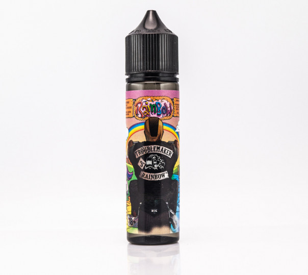 Рідина Troublemaker Organic Rainbow 60ml 0mg без нікотину зі смаком цукерок Скітлз