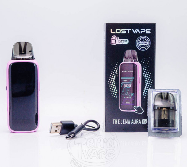 Lost Vape Thelema Aura 45 Pod Kit 1600mAh Многоразовая POD система Lost Vape Thelema Aura 45 Pod Kit 1600mAh Многоразовая POD система