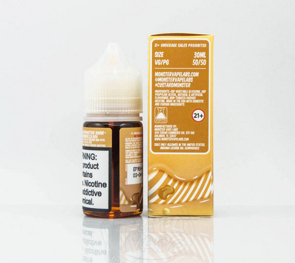 Жидкость Custard Monster Salt Butterscotch 30ml 24mg на солевом никотине со вкусом крема и ириски Жидкость Custard Monster Salt Butterscotch 30ml 24mg на солевом никотине со вкусом крема и ириски