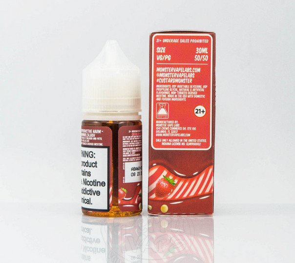 Рідина Custard Monster Salt Strawberry 30ml 48mg на сольовому нікотині зі смаком полуничного крему Рідина Custard Monster Salt Strawberry 30ml 48mg на сольовому нікотині зі смаком полуничного крему