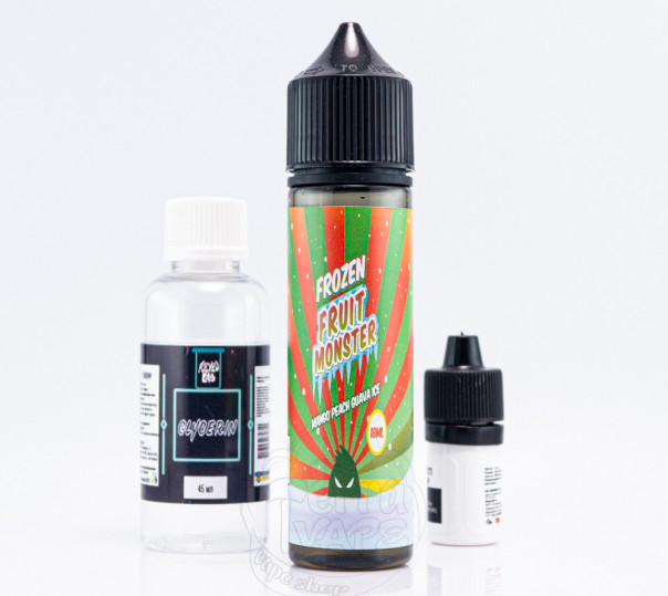 Рідина Frozen Fruit Monster Organic Mango Peach Guava Ice 60ml 3mg зі смаком манго, гуави і персика (набір компонентів)