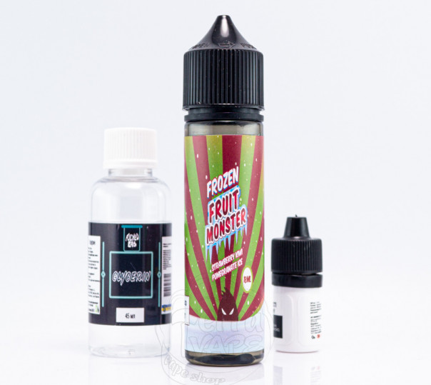 Рідина Frozen Fruit Monster Organic Strawberry Kiwi Pomegranate Ice 60ml 3mg зі смаком полуниці, ківі та граната (набір компонентів)