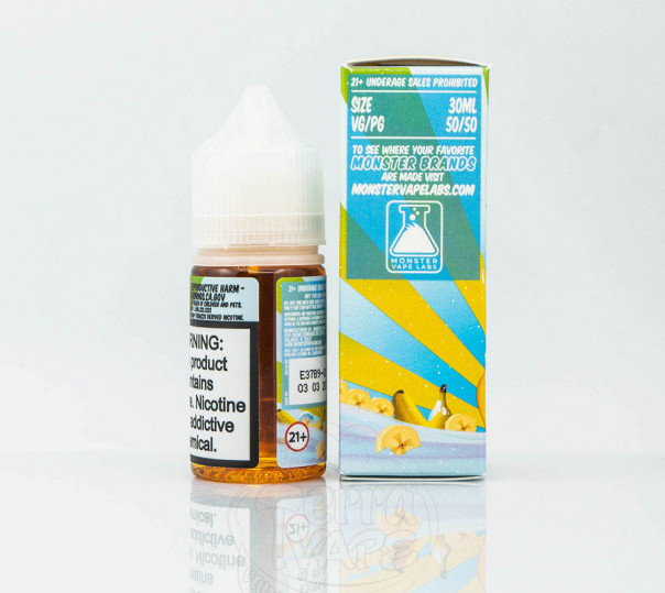 Жидкость Frozen Fruit Monster Salt Banana Ice 30ml 48mg на солевом никотине со вкусом банана с холодком Жидкость Frozen Fruit Monster Salt Banana Ice 30ml 48mg на солевом никотине со вкусом банана с холодком