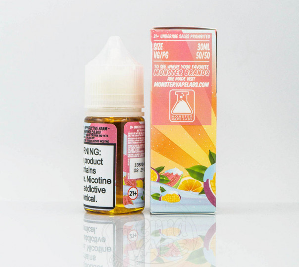Жидкость Frozen Fruit Monster Salt Passionfruit Orange Guava Ice 30ml 48mg на солевом никотине со вкусом маракуйи, апельсина и гуавы с холодком Жидкость Frozen Fruit Monster Salt Passionfruit Orange Guava Ice 30ml 48mg на солевом никотине со вкусом маракуйи, апельсина и гуавы с холодком