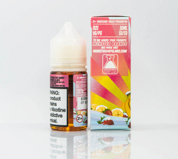 Рідина Frozen Fruit Monster Salt Strawberry Banana Ice 30ml 24mg на сольовому нікотині зі смаком банана і полуниці з холодком Рідина Frozen Fruit Monster Salt Strawberry Banana Ice 30ml 24mg на сольовому нікотині зі смаком банана і полуниці з холодком