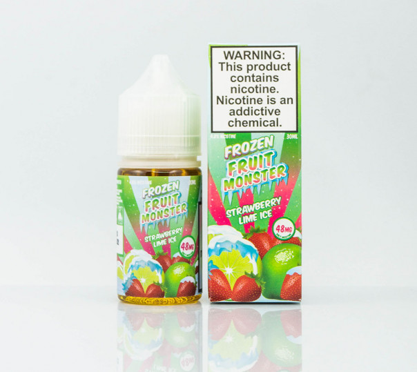 Жидкость Frozen Fruit Monster Salt Strawberry Lime Ice 30ml 48mg на солевом никотине со вкусом лайма и клубники с холодком