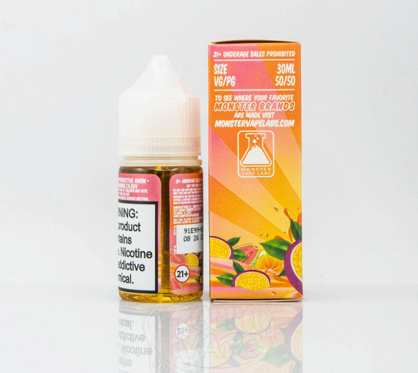 Рідина Fruit Monster Salt Passionfruit Orange Guava 30ml 48mg на сольовому нікотині зі смаком маракуї, апельсина та гуави Рідина Fruit Monster Salt Passionfruit Orange Guava 30ml 48mg на сольовому нікотині зі смаком маракуї, апельсина та гуави