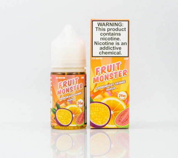 Рідина Fruit Monster Salt Passionfruit Orange Guava 30ml 48mg на сольовому нікотині зі смаком маракуї, апельсина та гуави
