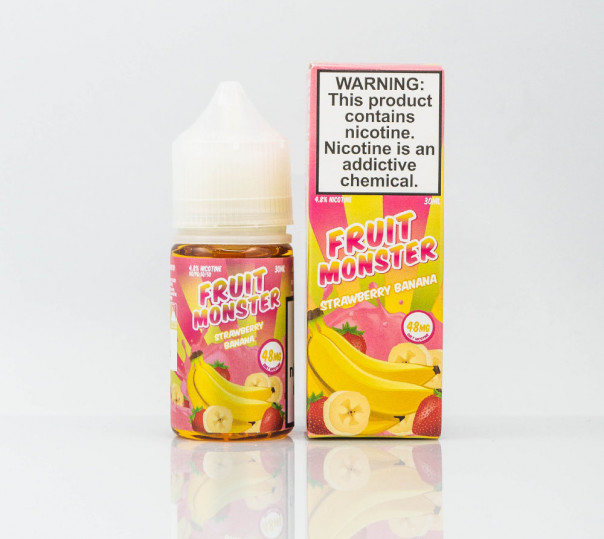 Рідина Fruit Monster Salt Strawberry Banana 30ml 48mg на сольовому нікотині зі смаком банана та полуниці