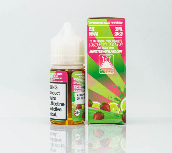 Рідина Fruit Monster Salt Strawberry Lime 30ml 48mg на сольовому нікотині зі смаком лайма та полуниці Рідина Fruit Monster Salt Strawberry Lime 30ml 48mg на сольовому нікотині зі смаком лайма та полуниці