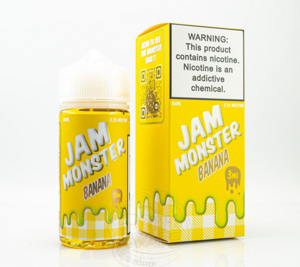 Рідина Jam Monster Organic Banana 100ml 3mg зі смаком бананового джему