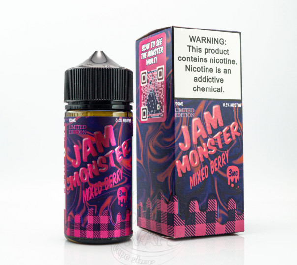 Жидкость Jam Monster Organic Mixed Berry 100ml 3mg со вкусом ягодного джема