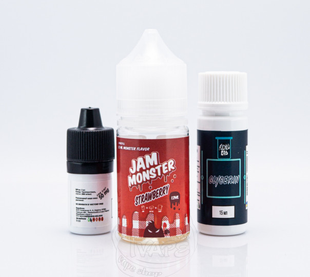 Жидкость Jam Monster Salt Strawberry 30ml 25mg со вкусом клубничного джема (набор компонентов)