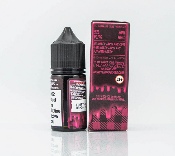 Рідина Jam Monster Salt Black Cherry 30ml 24mg на сольовому нікотині зі смаком вишневого джему Рідина Jam Monster Salt Black Cherry 30ml 24mg на сольовому нікотині зі смаком вишневого джему
