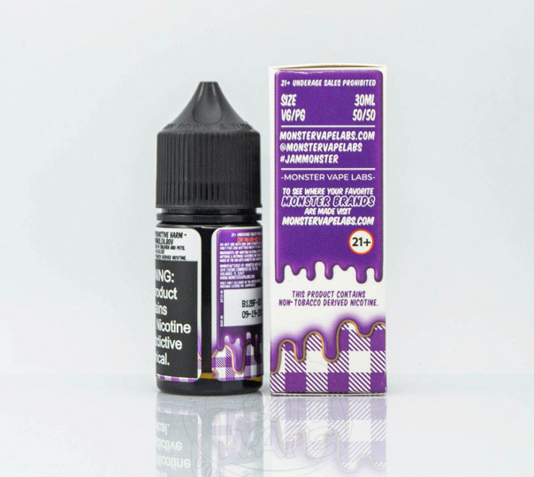 Жидкость PB&Jam Monster Salt PB&Grape 30ml 48mg на солевом никотине со вкусом виноградного джема с арахисовым маслом Жидкость PB&Jam Monster Salt PB&Grape 30ml 48mg на солевом никотине со вкусом виноградного джема с арахисовым маслом