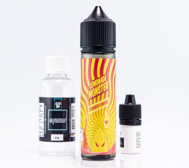 Рідина Lemonade Monster Organic Strawberry Lemonade 60ml 0mg зі смаком полуничного лимонаду (набір компонентів)