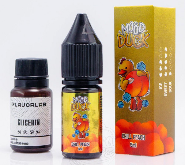 Рідина MoodDuck Salt Chill Peach 10ml 50mg зі смаком персика з холодком (набір компонентів)