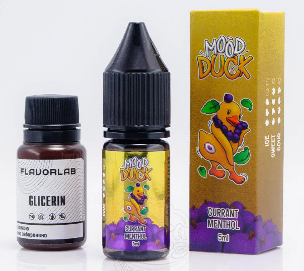 Жидкость MoodDuck Salt Currant Menthol 10ml 50mg со вкусом смородины с ментолом (набор компонентов)