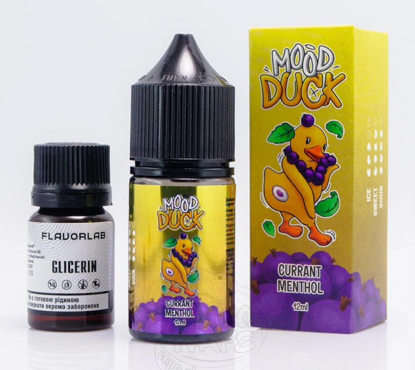 Жидкость MoodDuck Salt Currant Menthol 30ml 50mg со вусом смородины и ментола (набор компонентов)