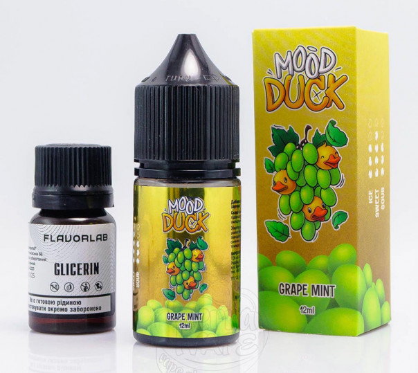 Рідина MoodDuck Salt Grape Mint 30ml 50mg зі смаком винограду з м'ятою (набір компонентів)