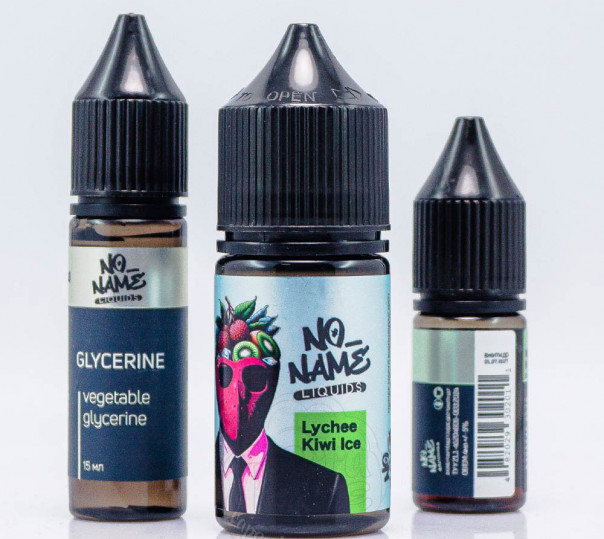 Рідина No name Salt Lychee Kiwi Ice 30ml 0mg зі смаком лічі та ківі з холодком (набір компонентів)