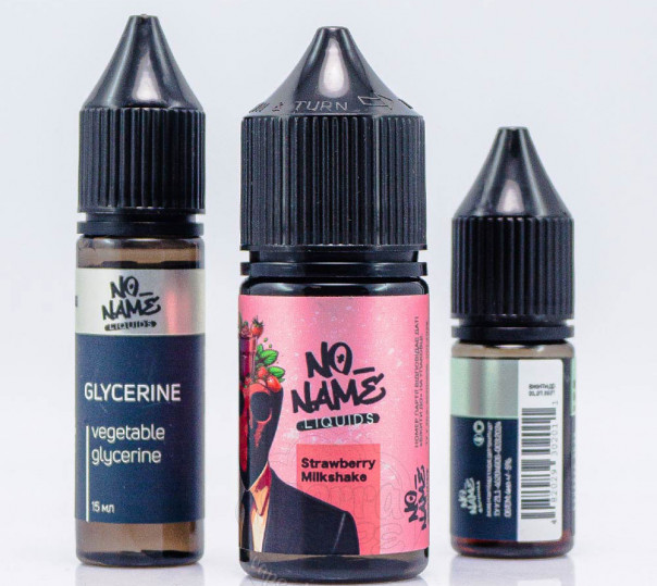 Рідина No name Salt Strawberry Milkshake 30ml 0mg зі смаком полуничного мілкшейку (набір компонентів)