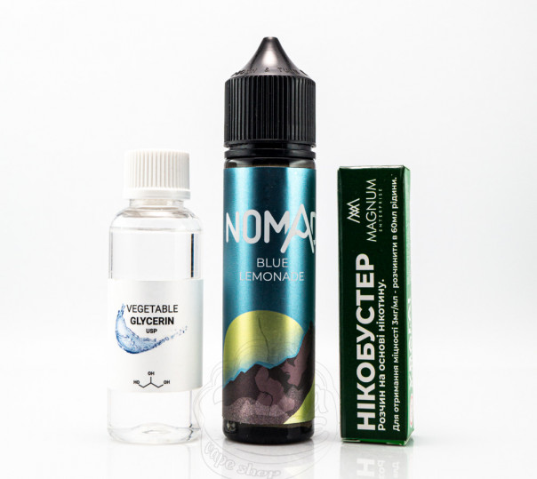 Жидкость Nomad Organic Blue Lemonade 60ml 0mg со вкусом ягодного лимонада (набор компонентов)