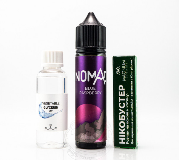 Рідина Nomad Organic Blue Raspberry 60ml 6mg зі смаком блакитної малини (набір компонентів)