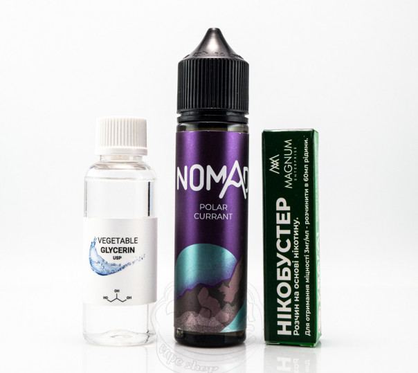 Рідина Nomad Organic Polar Currant 60ml 6mg зі смаком смородини та ментолу (набір компонентів)