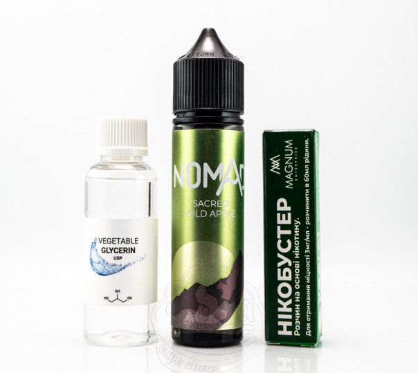 Рідина Nomad Organic Sacred Wild Apple 60ml 0mg зі смаком зеленого яблука (набір компонентів)