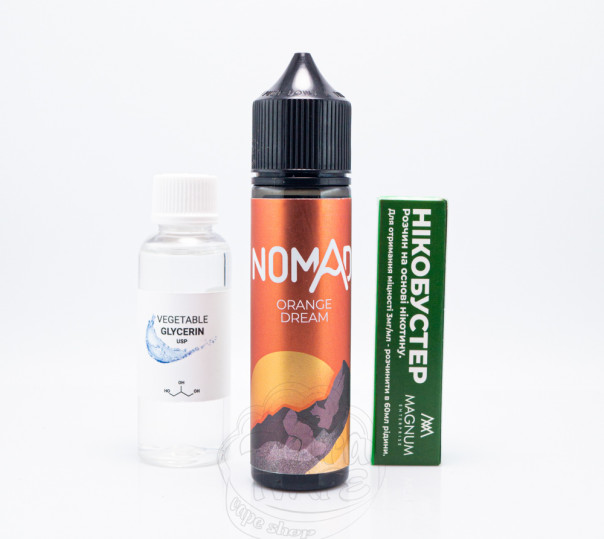 Рідина Nomad Organic Orange Dream 60ml 0mg зі смаком апельсинового морозива (набір компонентів)