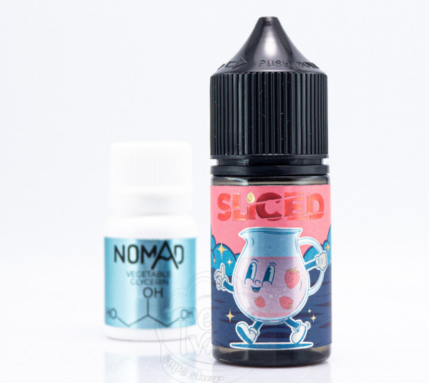 Жидкость Sliced Salt Strawberry 30ml 30mg со вкусом клубники (набор компонентов)