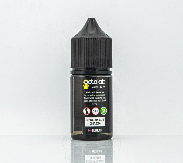 Рідина Black Limit Salt Banana Ice 30ml 30mg на сольовому нікотині зі смаком банана з холодком Рідина Black Limit Salt Banana Ice 30ml 30mg на сольовому нікотині зі смаком банана з холодком