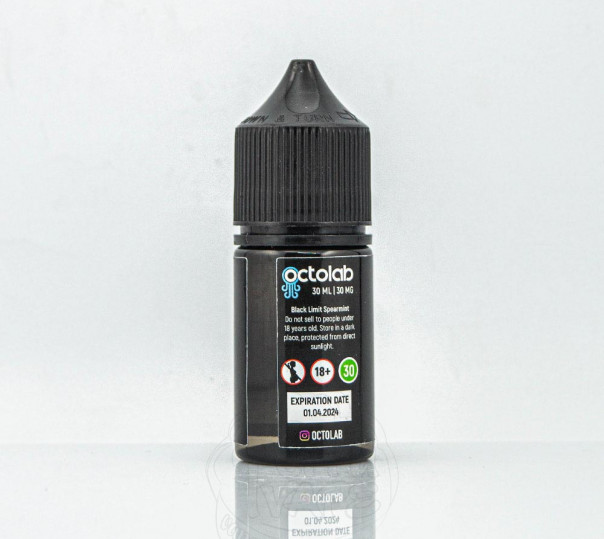 Рідина Black Limit Salt Spearmint 30ml 30mg на сольовому нікотині зі смаком перцевої м'яти Рідина Black Limit Salt Spearmint 30ml 30mg на сольовому нікотині зі смаком перцевої м'яти