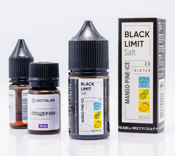 Рідина Black Limit Salt Mango Pine Ice 30ml 50mg зі смаком манго і ананаса з холодком (набір компонентів)