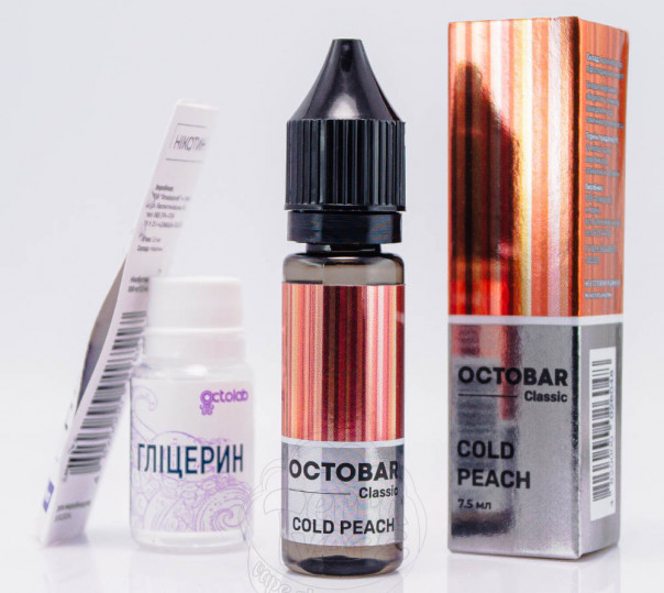Рідина Octobar Classic Cold Peach Salt 15ml 50mg зі смаком персику і нектарину (набір компонентів)