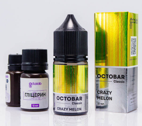 Рідина Octobar Classic Crazy Melon Salt 30ml 50mg зі смаком кавуну та дині з льодом (набір компонентів)