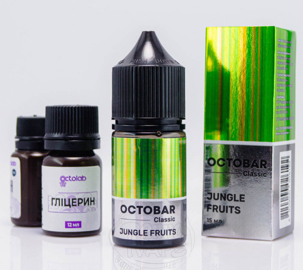 Рідина Octobar Classic Jungle Fruits Salt 30ml 50mg зі смаком маракуї та папаї з льодом (набір компонентів)