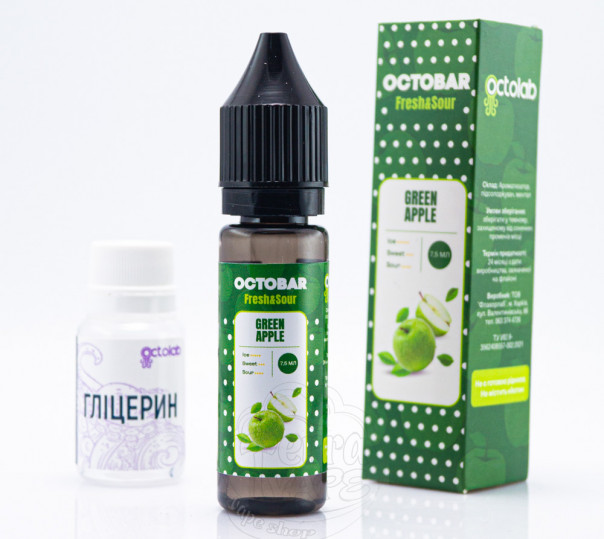 Рідина Octobar Fresh&Sour Salt Green Apple 15ml 50mg (набір компонентів)